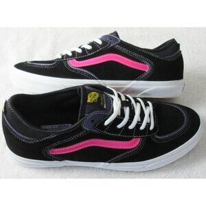 Vans Men's Skate Geoff Rowley Suede Black Pink Striped Shoes sizes NIB